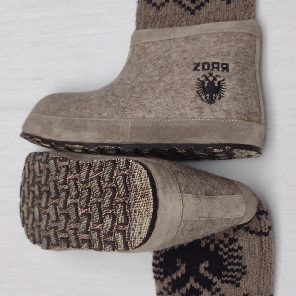 ZDAR Natural Wool Sock Cream Knit Sweater Boots Winter Boots - Picture 4 of 4